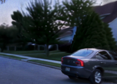 Car parked on quiet street