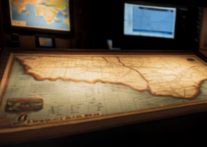 Tattered old explorer's map
